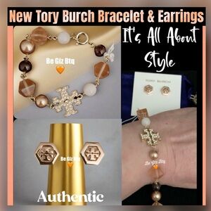 🆕Tory Burch Authentic Bracelet & Earrings Set At Awesome PriceTo Buy Now & Save